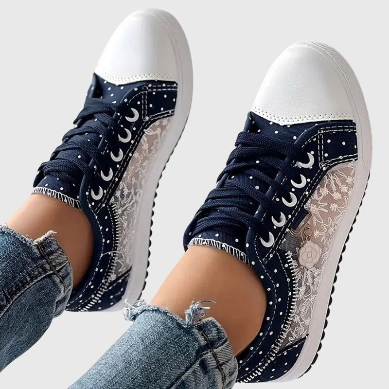 Elina | orthopädische Sneaker mit Schnürung und Muster und Form