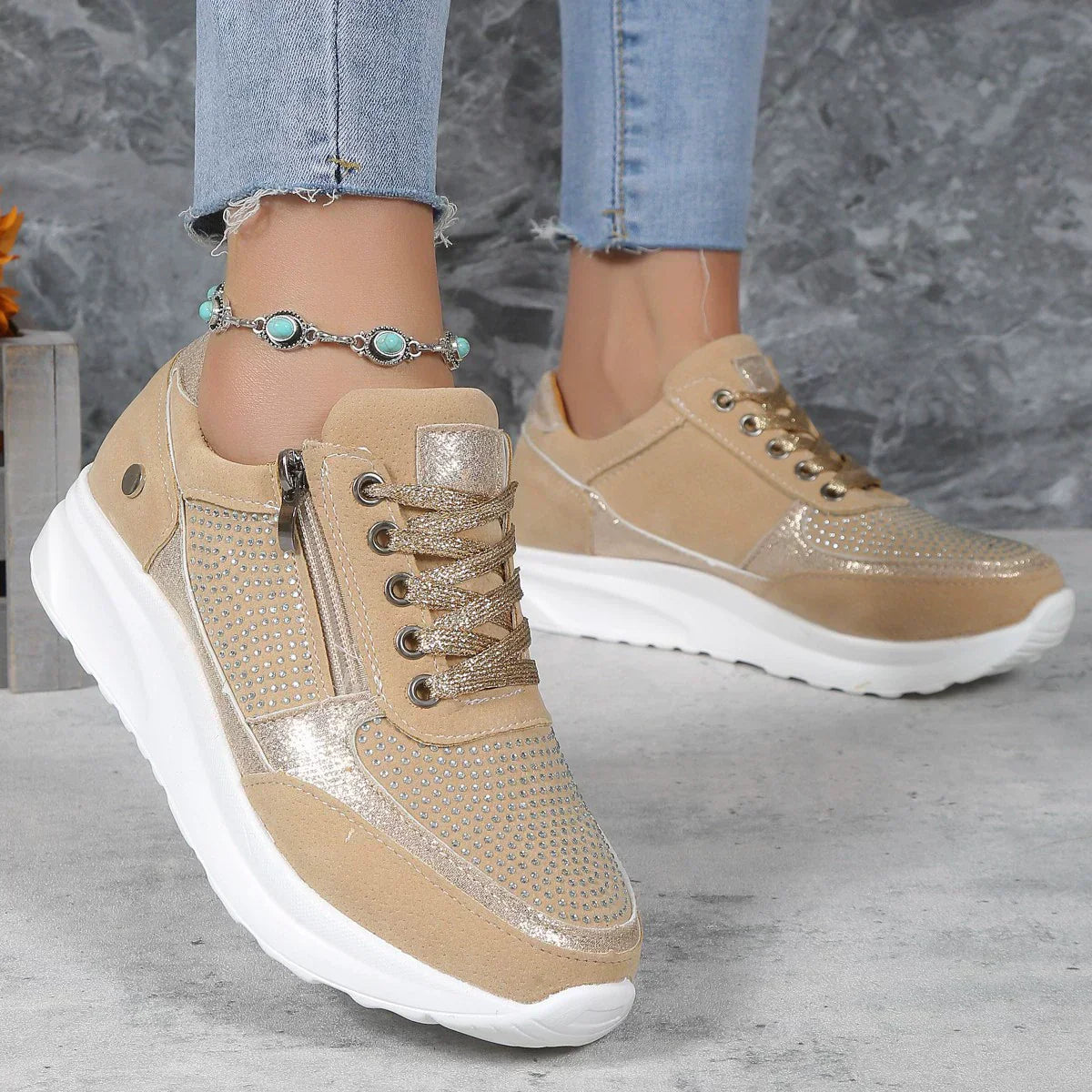 Lirena | Damen Sneaker mit Schnürung und Plateausohle