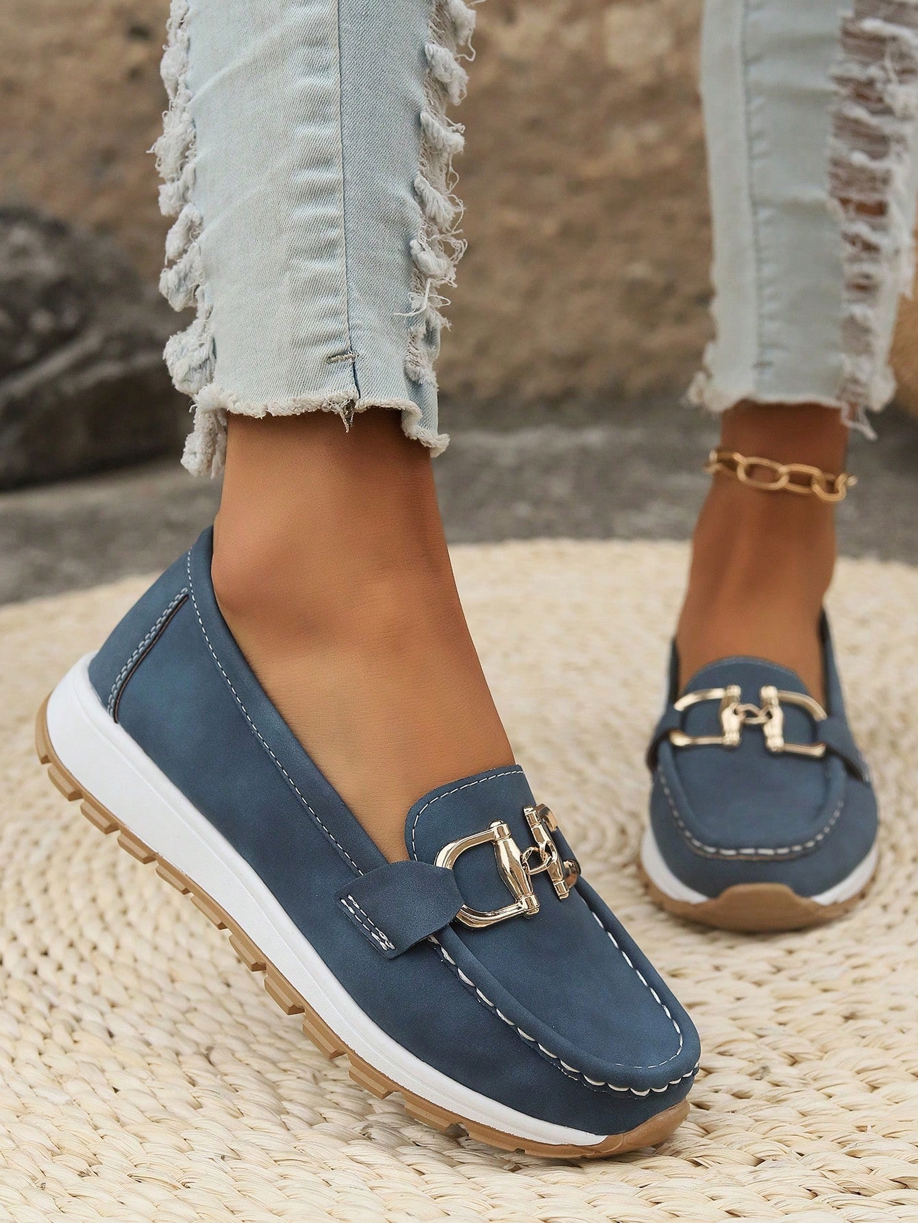 Josephine | Mocassini da donna con fibbia dorata e slip on