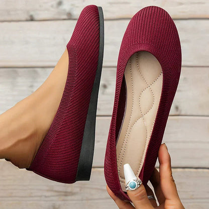 Caris | Damen Mesh Ballerinas atmungsaktiv mit Rundspitze | Schlupfdesign