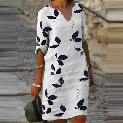 Theresia | Vintage Sommer-Minikleid mit kurzen Ärmeln und V-Ausschnittt | Mini