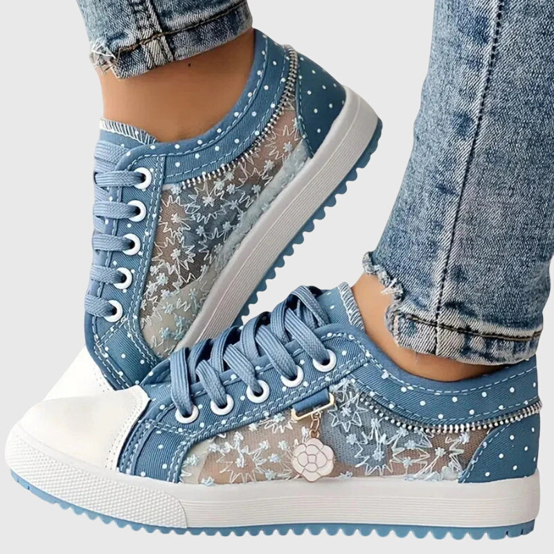 Elina | orthopädische Sneaker mit Schnürung und Muster und Form
