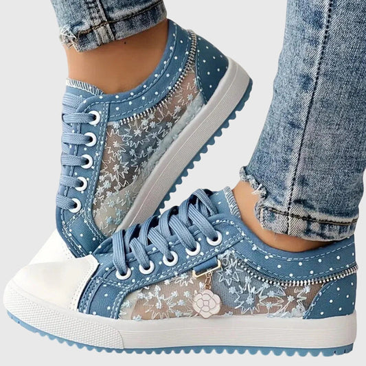 Elina | orthopädische Sneaker mit Schnürung und Muster und Form