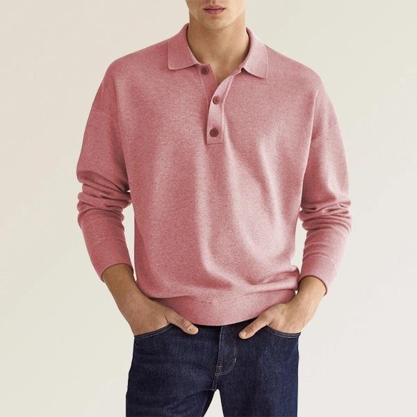 Falkhart | Herren Langarm Poloshirt mit Knopfleiste | Klassischem Kragen