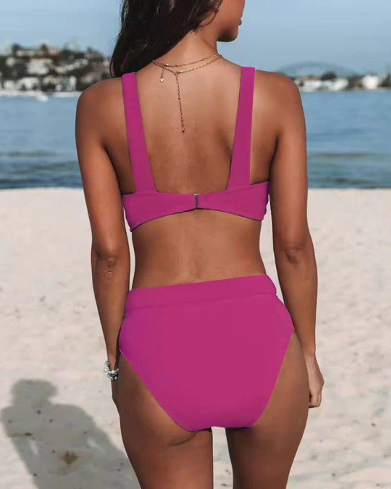 Zäzilja | Bikini estivo da donna con vita alta e scollo a V | Modellante