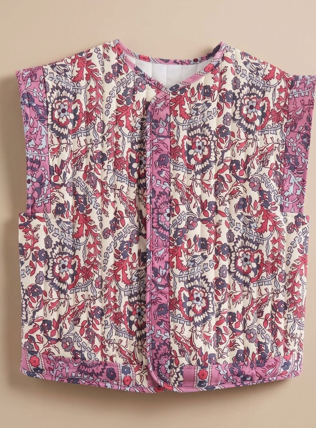 Beatrice | Damen gesteppte Blumenweste mit Seitentaschen