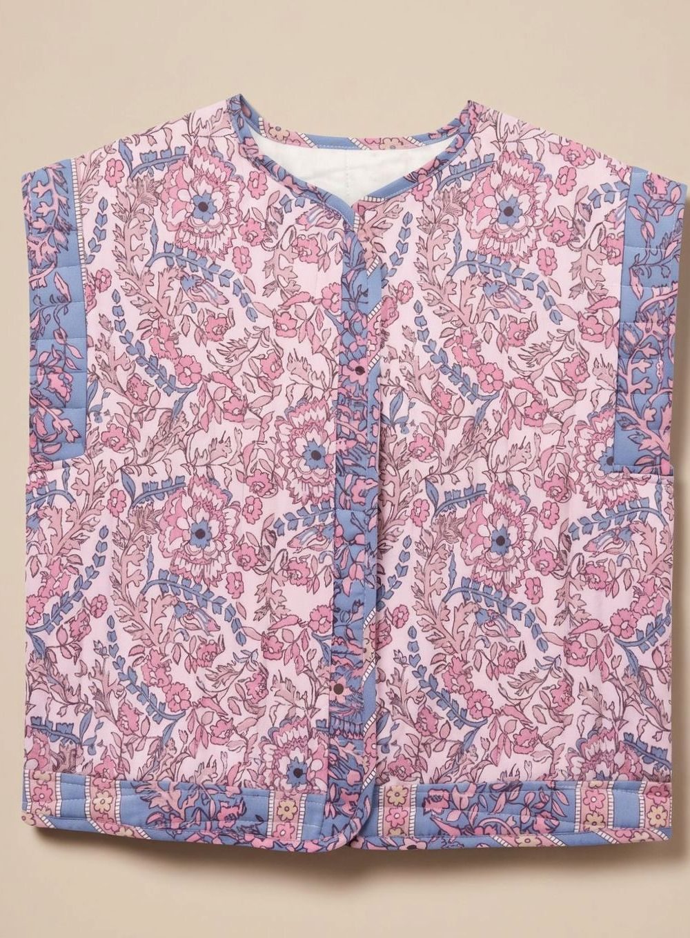 Beatrice | Damen gesteppte Blumenweste mit Seitentaschen