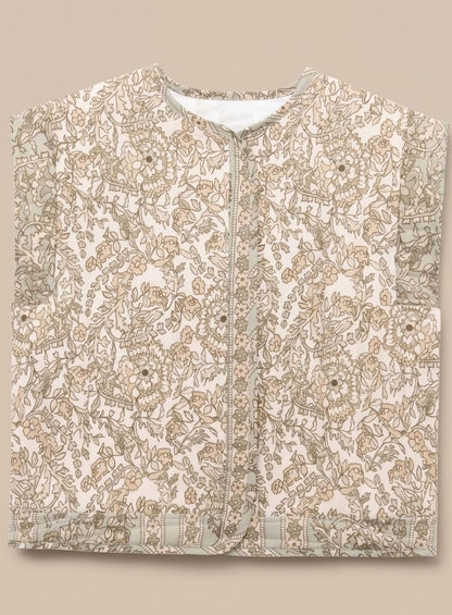 Beatrice | Damen gesteppte Blumenweste mit Seitentaschen