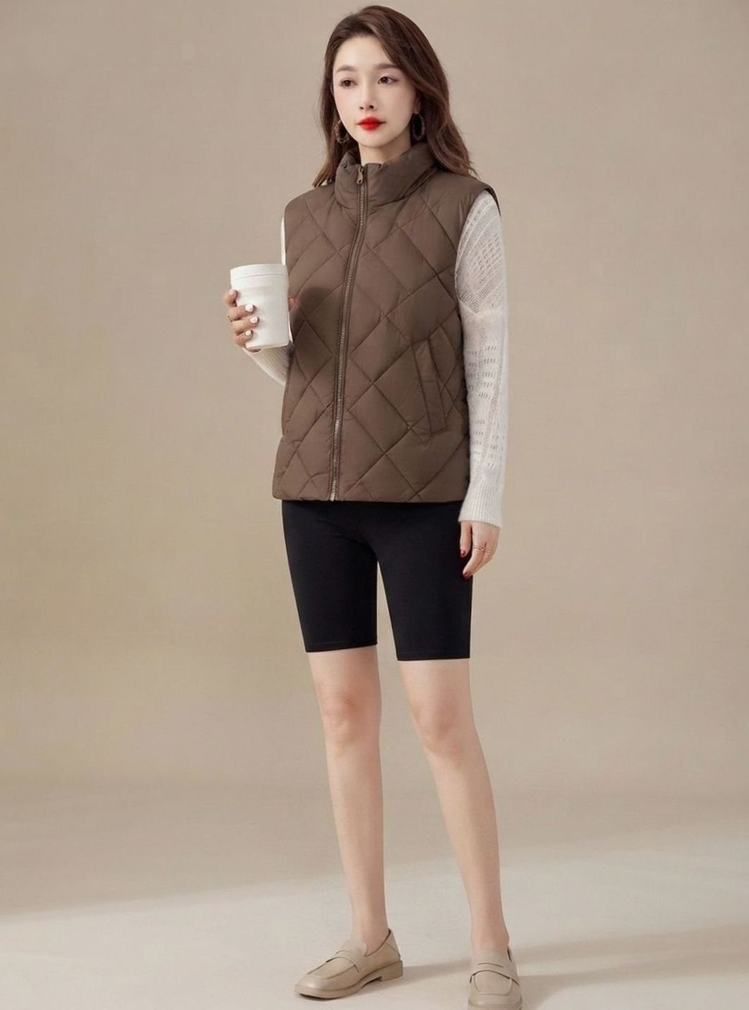 Gaby | Damen Steppweste mit Hochkragen