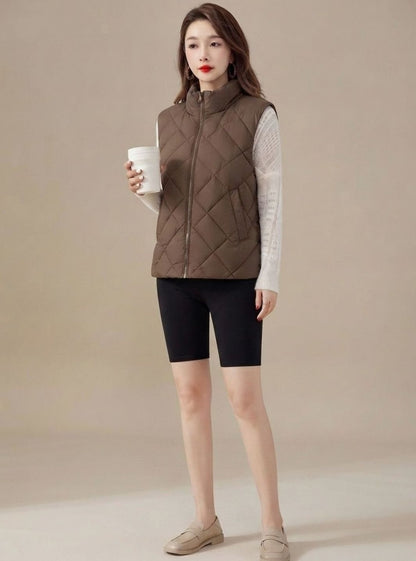 Gaby | Damen Steppweste mit Hochkragen