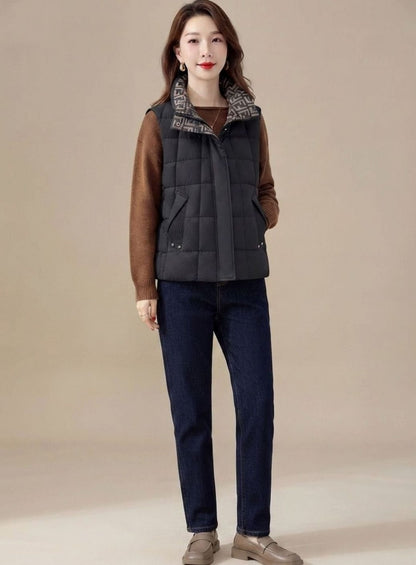 Gaby | Damen Steppweste mit Hochkragen