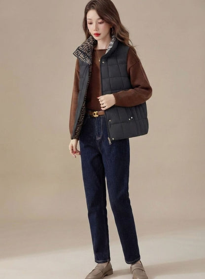 Gaby | Damen Steppweste mit Hochkragen