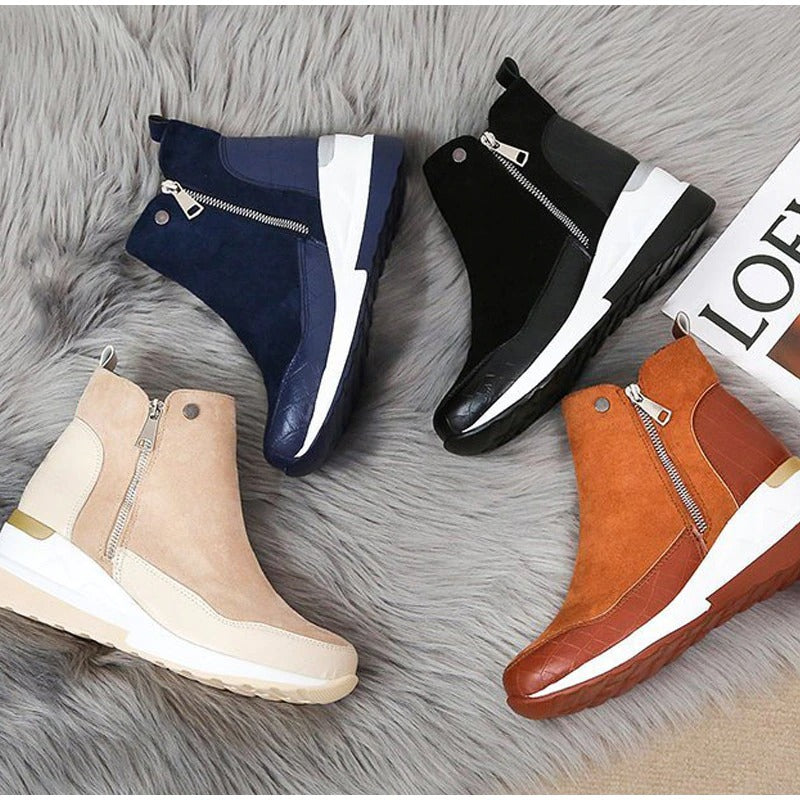 Aline | Damen elegante Stiefeletten mit Reißverschluss