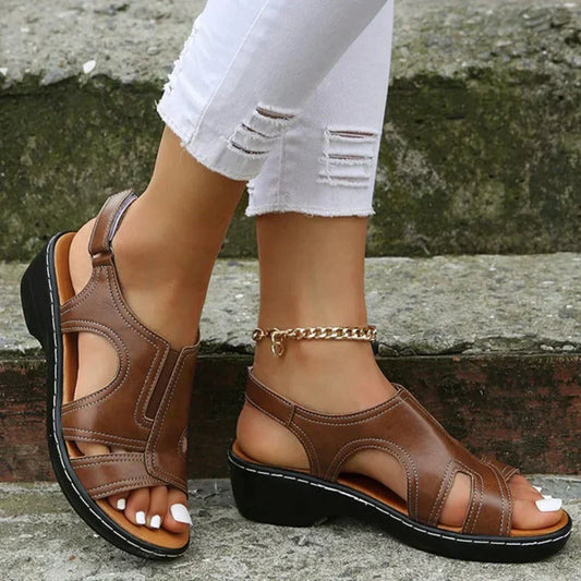 Renova | Orthopedic sandals with cutouts and heel strap