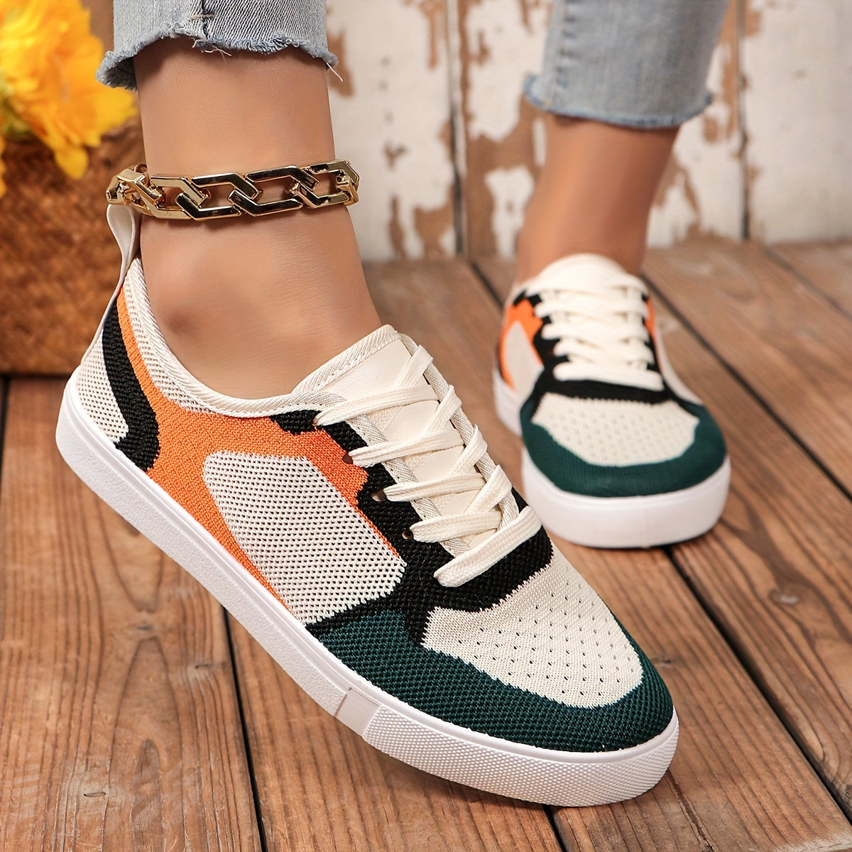 Zaria | Damen Sneaker mit Schnürung und Mesh und Form