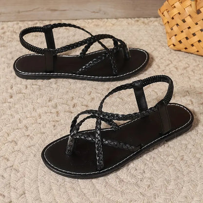 Viktoria | Sandali primaverili da donna con cinturini intrecciati e suola