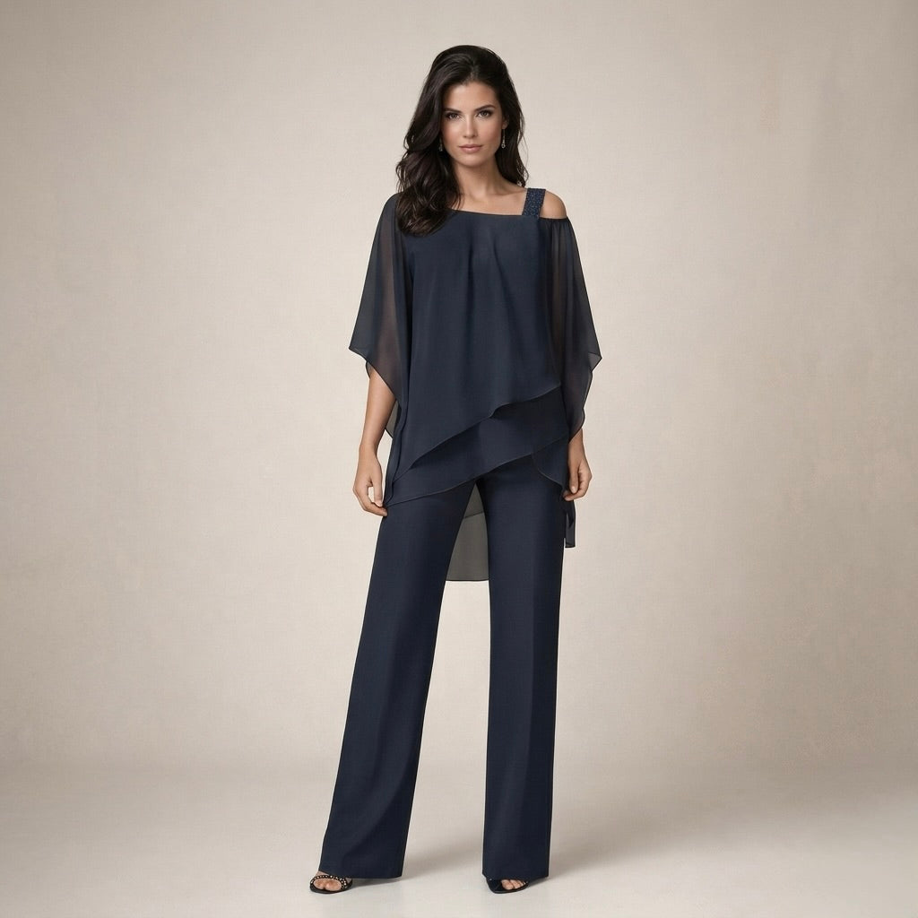 Pauline | Damen Zweiteiler mit Off Shoulder und weiter Hose