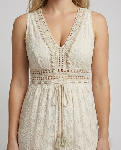 Charlotte | Boho Maxikleid mit Spitze und Sommer Design