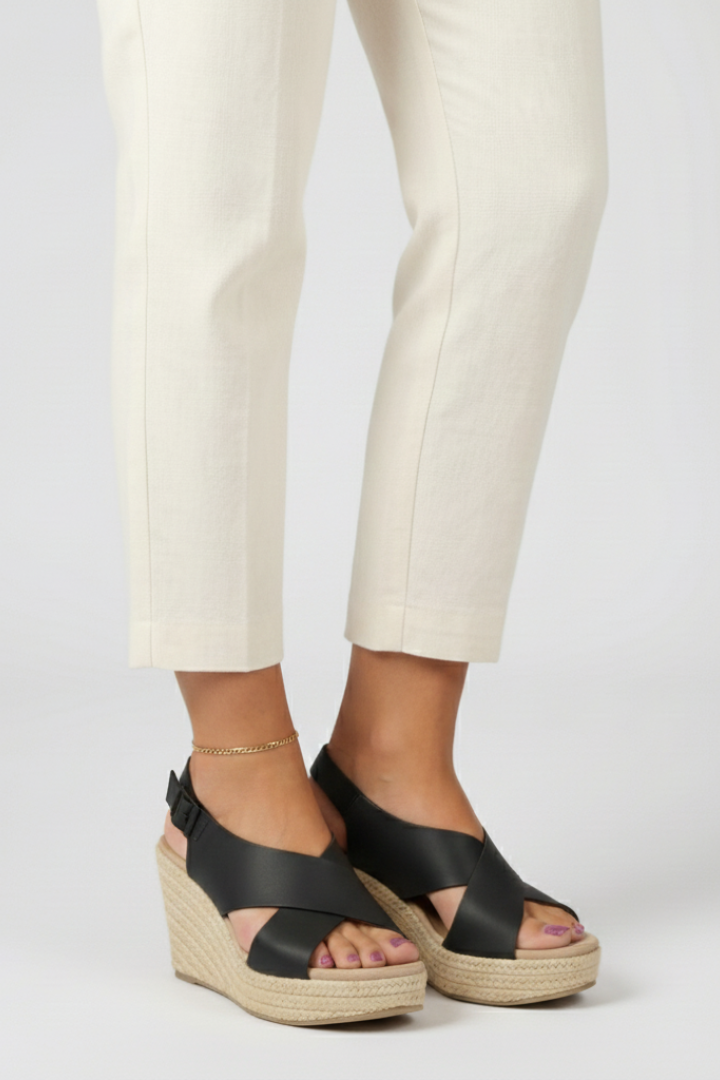 Lorvex | Women's Wedge Sandals with Crisscross and Ankle Straps