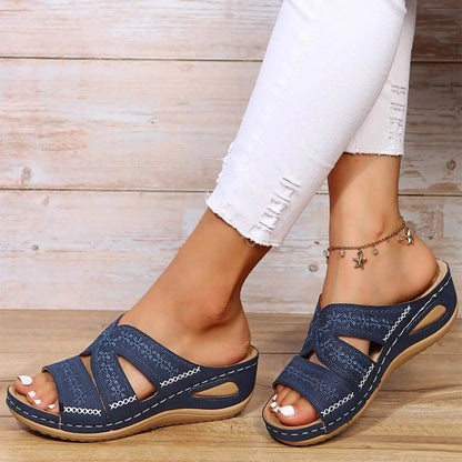 Aurelia | Orthopedic Sandals with Cross Straps and Comfort Sole