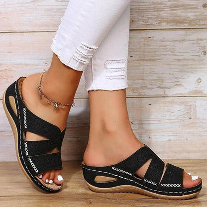 Aurelia | Orthopedic Sandals with Cross Straps and Comfort Sole