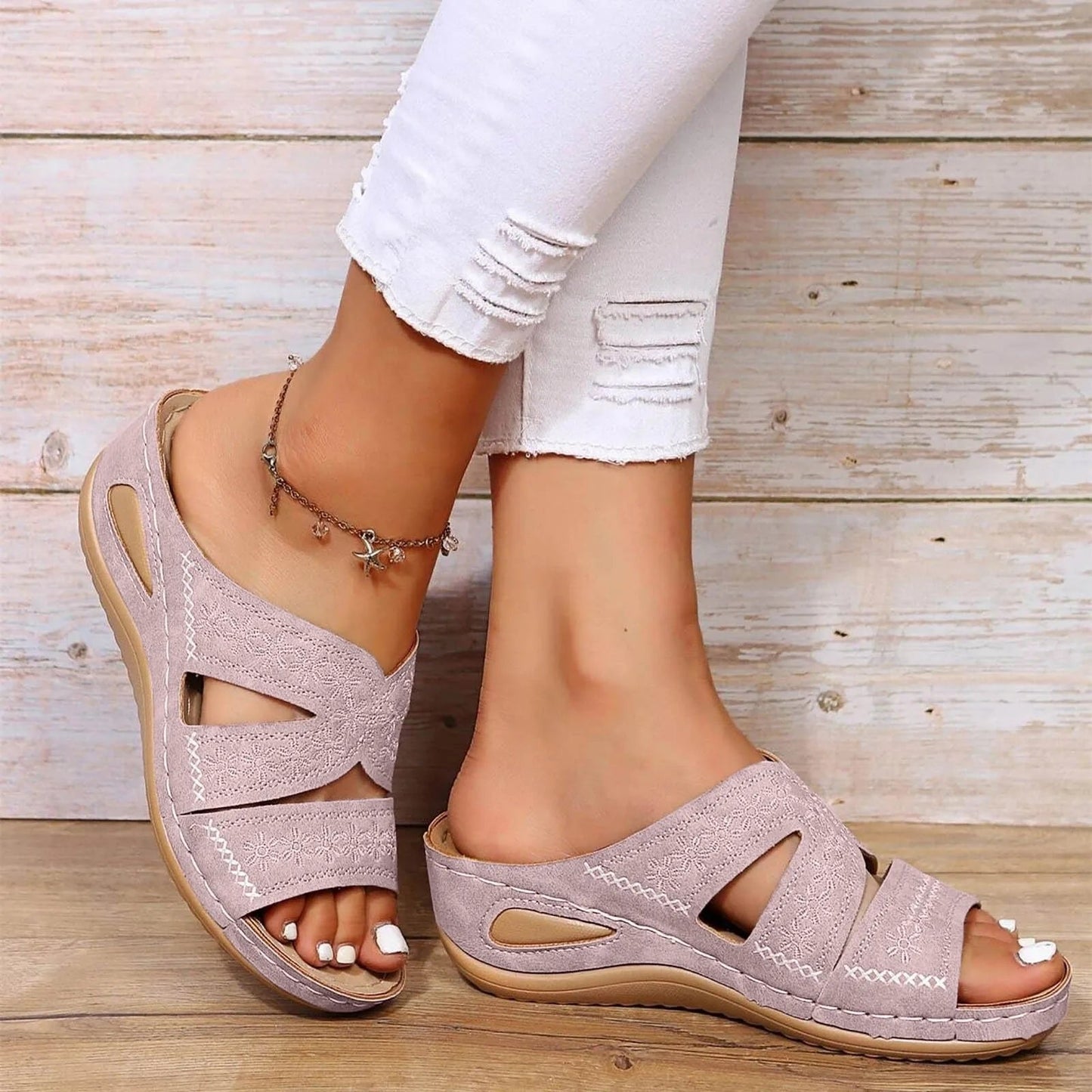 Aurelia | Orthopedic Sandals with Cross Straps and Comfort Sole