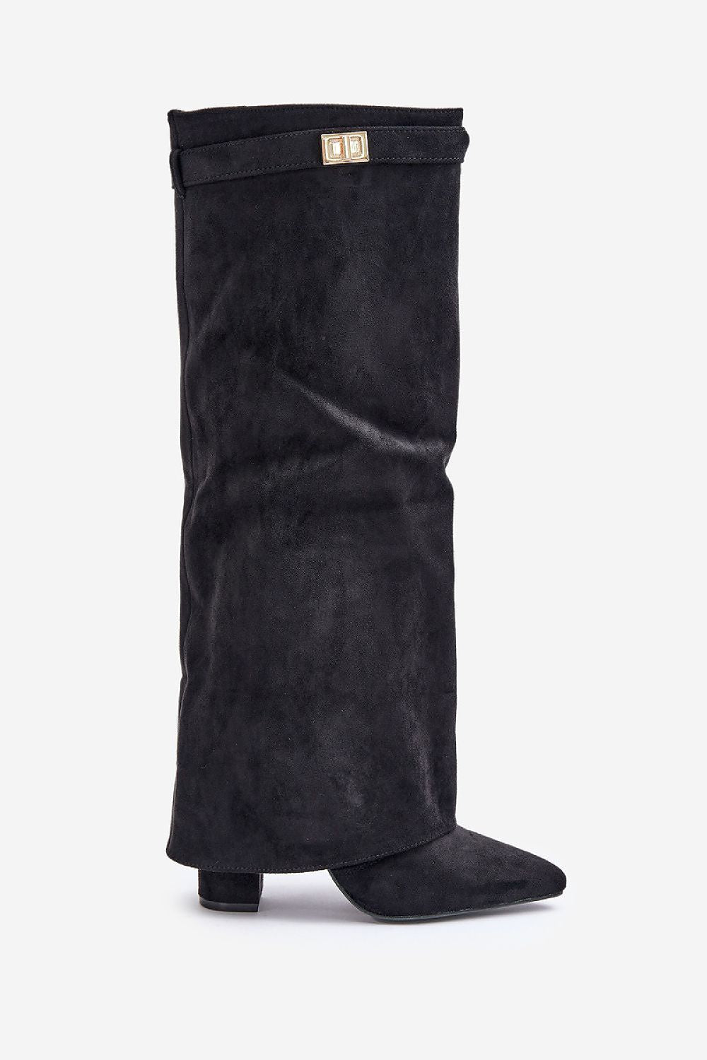 Vreni | Damen elegante kniehohe Stiefel mit Schnalle