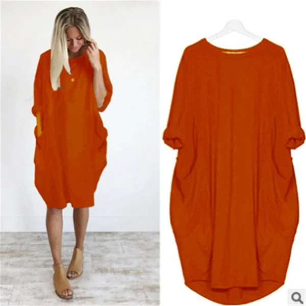 Gisla | Lässiges Damen Kleid mit Taschen und weiten Ärmeln