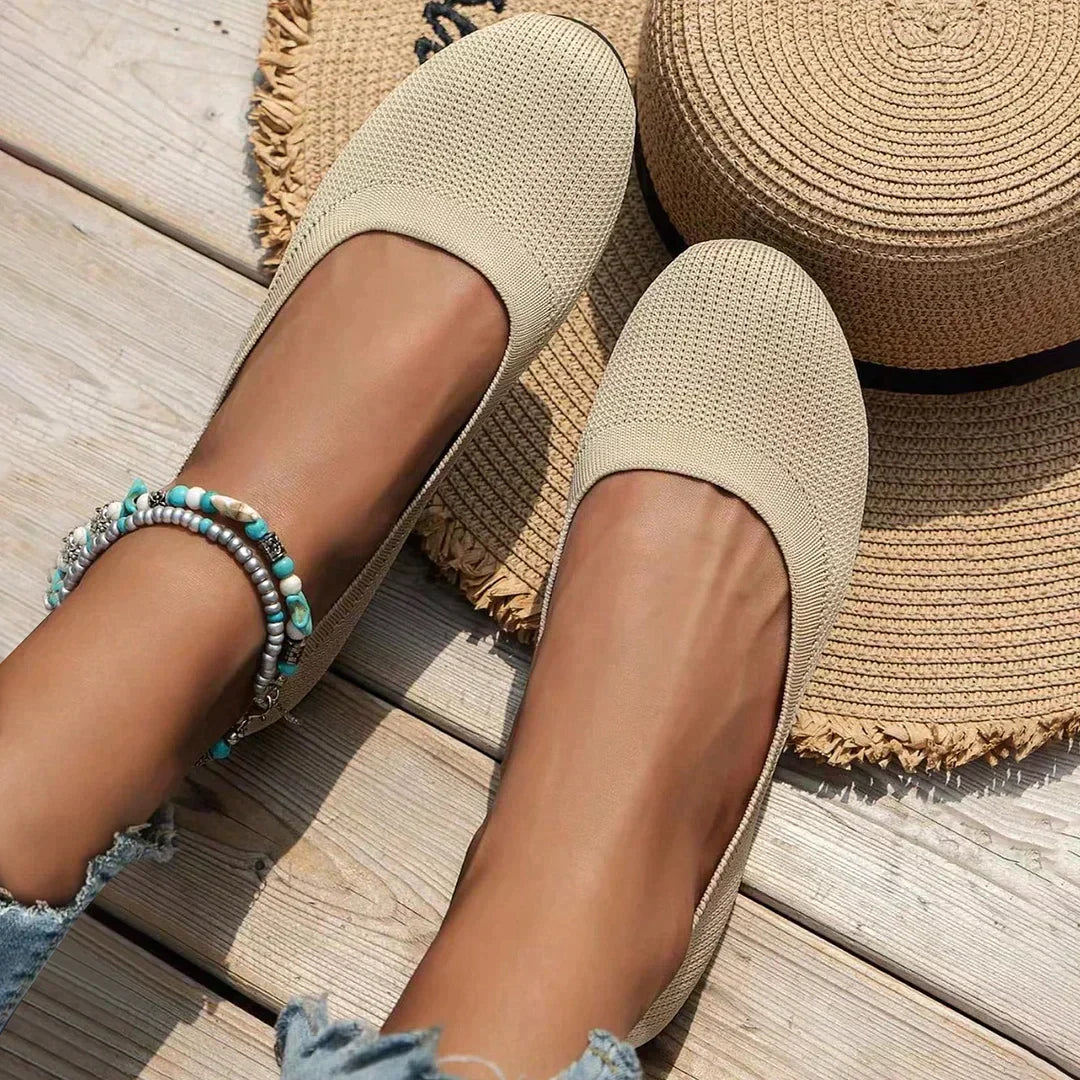 Caris | Damen Mesh Ballerinas atmungsaktiv mit Rundspitze | Schlupfdesign