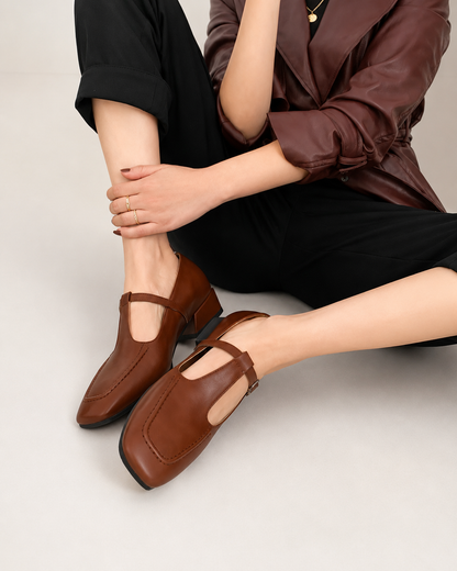 Claudia| Women's Orthopedic Mary Jane with Strap and Flat Heel