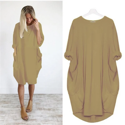 Gisla | Lässiges Damen Kleid mit Taschen und weiten Ärmeln