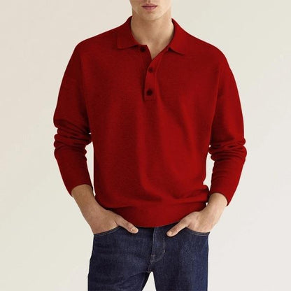 Falkhart | Herren Langarm Poloshirt mit Knopfleiste | Klassischem Kragen