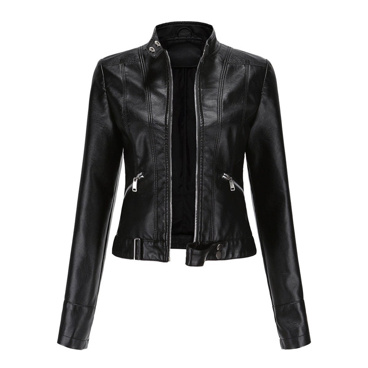 Emma | Damen Bikerjacke mit Kunstleder und Reißverschluss