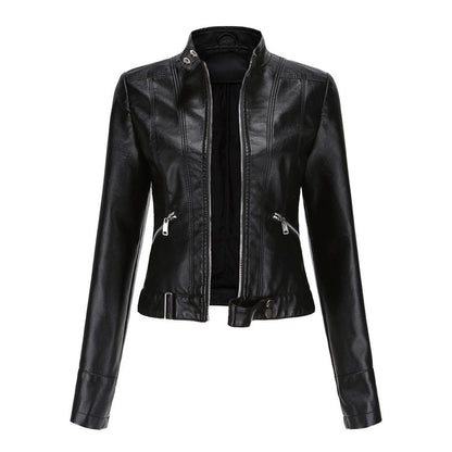 Emma | Damen Bikerjacke mit Kunstleder und Reißverschluss