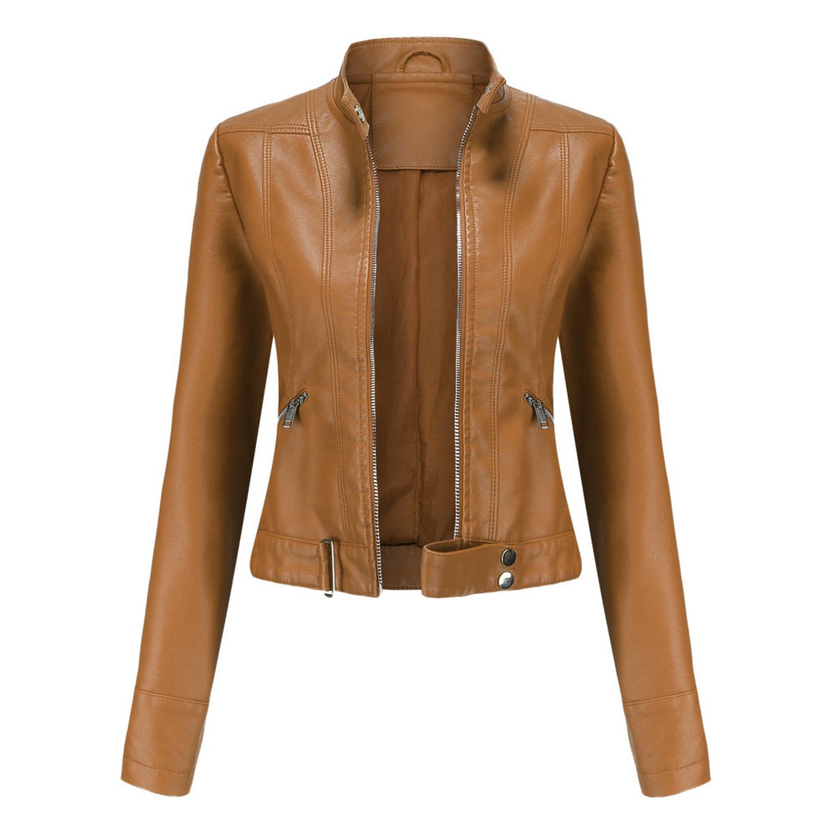 Emma | Damen Bikerjacke mit Kunstleder und Reißverschluss