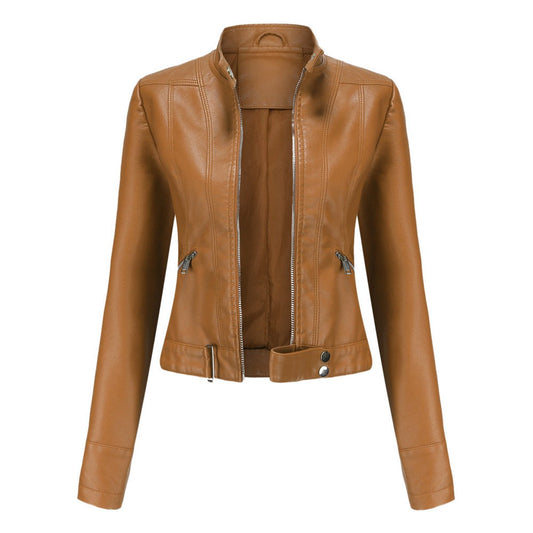 Emma | Damen Bikerjacke mit Kunstleder und Reißverschluss