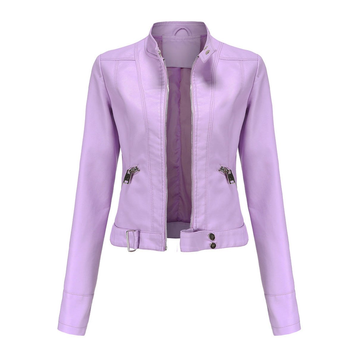 Emma | Damen Bikerjacke mit Kunstleder und Reißverschluss