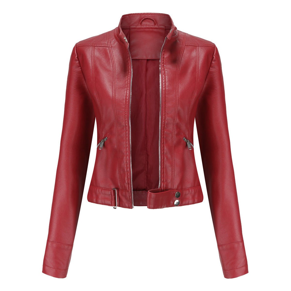 Emma | Damen Bikerjacke mit Kunstleder und Reißverschluss