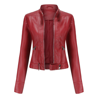 Emma | Damen Bikerjacke mit Kunstleder und Reißverschluss