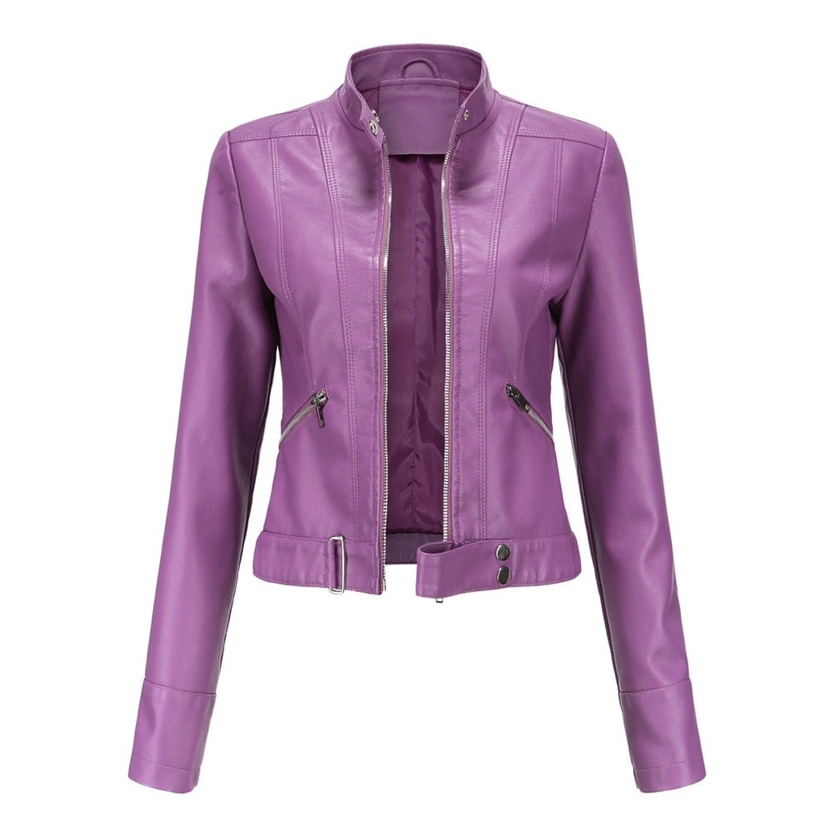 Emma | Damen Bikerjacke mit Kunstleder und Reißverschluss