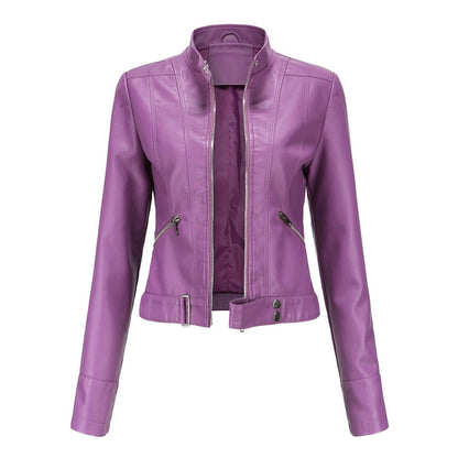 Emma | Damen Bikerjacke mit Kunstleder und Reißverschluss