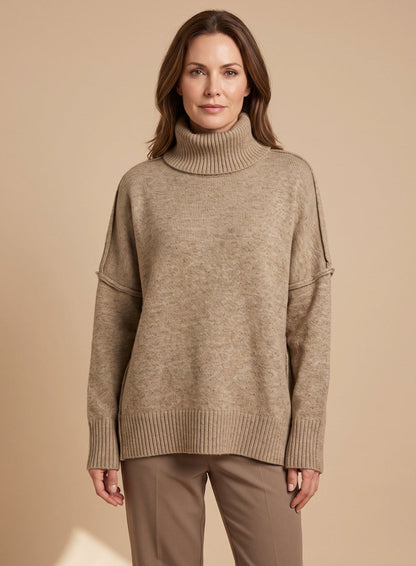 Jasmin | Damen Oversized Rollkragen Strick Lounge-Set