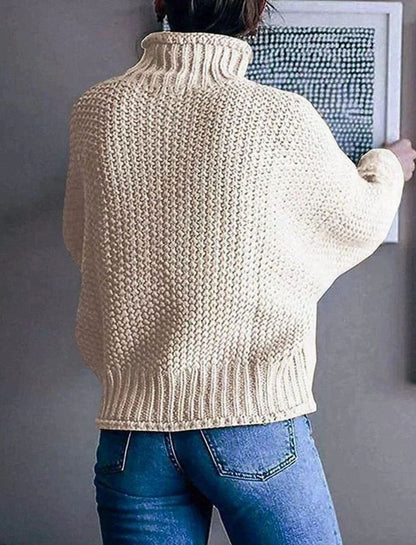 Luisa | Damen Oversized Strickpullover mit Rollkragen