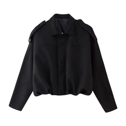 Francesca | Damen Bomberjacke mit Kunstwildleder und Kragenschnitt