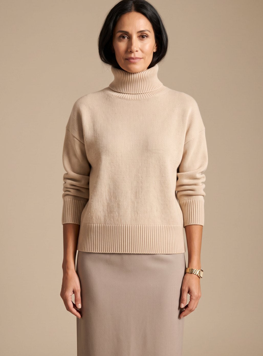 Sira | Damen Oversized Strickpullover mit Rollkragen
