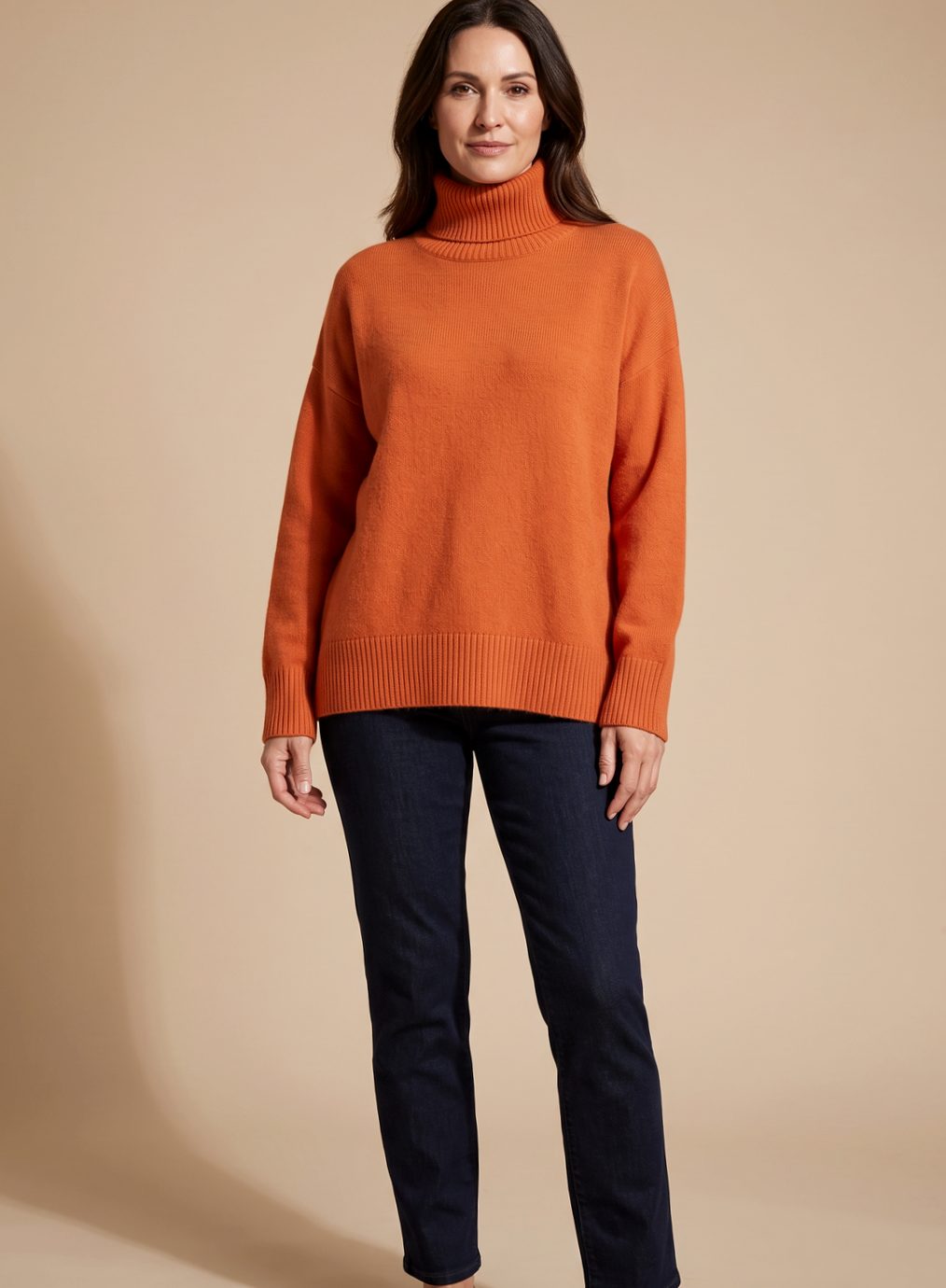 Sira | Damen Oversized Strickpullover mit Rollkragen
