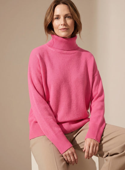 Sira | Damen Oversized Strickpullover mit Rollkragen