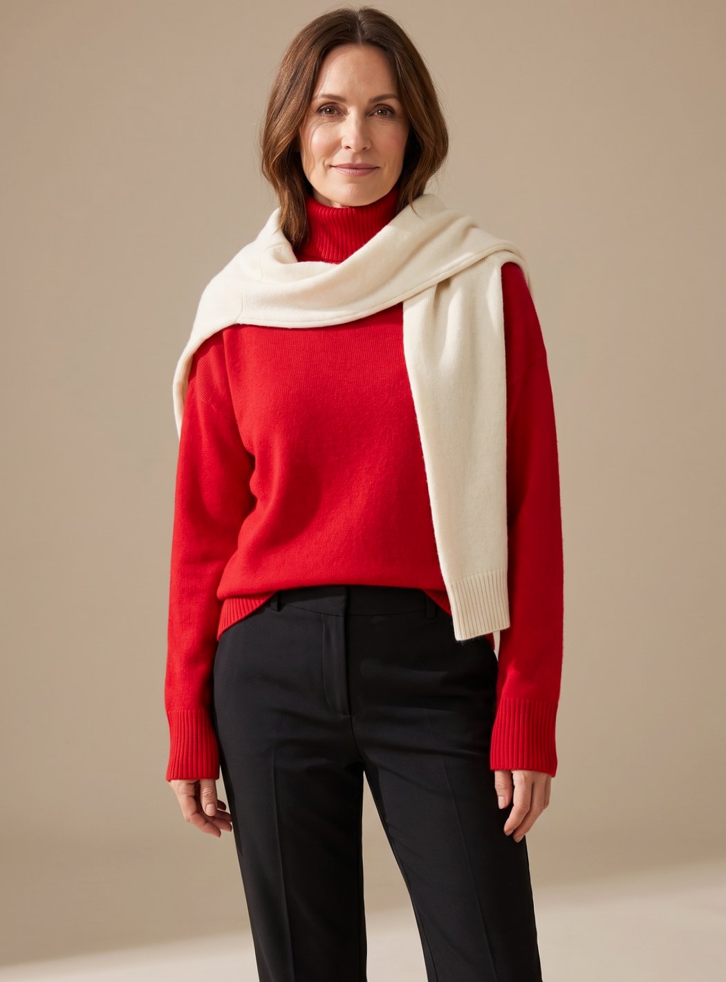 Sira | Damen Oversized Strickpullover mit Rollkragen