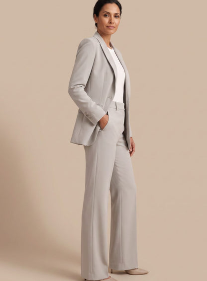 Isabel | Damen eleganter Hosenanzug mit Schlaghose