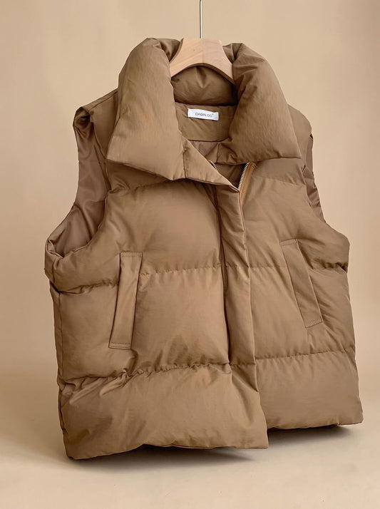 Adelheid | Damen Steppweste Bodywarmer mit Schalkragen und Boxy-Schnitt
